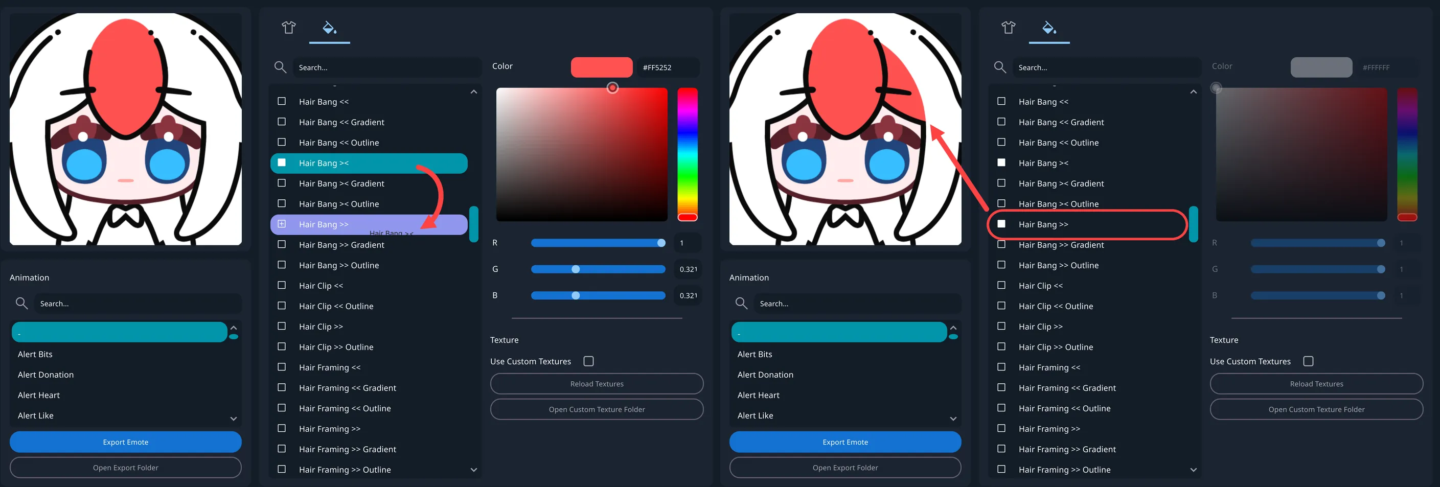 Apply the Same Color Setting to Multiple Groups
