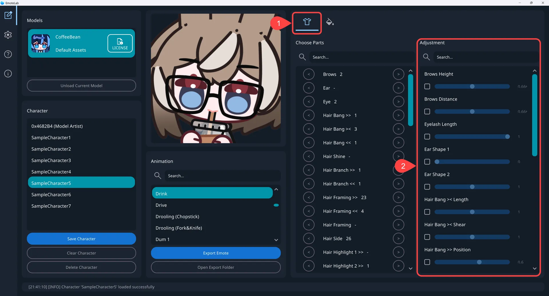 Parts Adjustment List